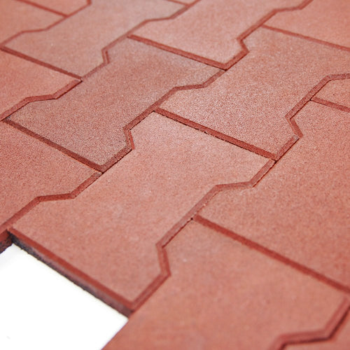 RevTime Garden Rubber Paver 3/4 Inch Thick for Patio and Garden Safety Rubber Walkways, Interlocked Rubber Paver, Park Sidewalk Paver, Terra Cotta (Pack of 20)
